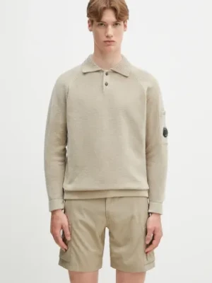 C.P. Company sweter bawełniany męski kolor beżowy 18CMKN070A005687G