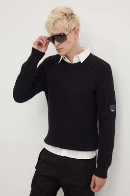 C.P. Company sweter FULL RIB CREW NECK JUMPER męski kolor czarny ciepły 15CMKN077A006608A