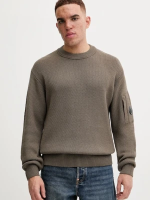 Zdjęcie produktu C.P. Company sweter wełniany Knitwear Crew Neck In Re-Wool męski kolor brązowy 17CMKN228A006595A