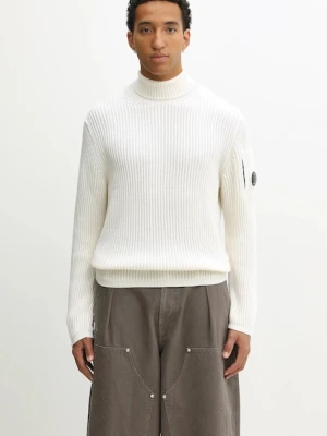 C.P. Company sweter z dodatkiem wełny męski kolor beżowy lekki z golferm 19CMKN220A006595A