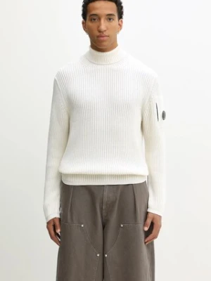 C.P. Company sweter z dodatkiem wełny męski kolor beżowy lekki z golferm 19CMKN220A006595A