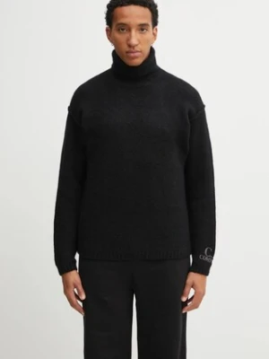 C.P. Company sweter z dodatkiem wełny męski kolor czarny ciepły z golferm 19CMKN281A110509A