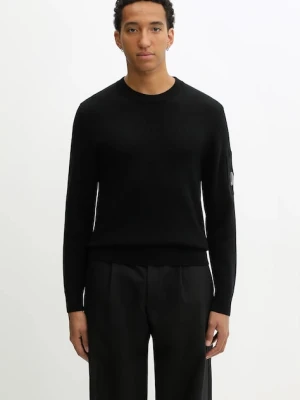 C.P. Company sweter z dodatkiem wełny męski kolor czarny lekki 19CMKN200A006595A