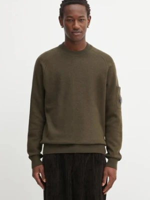 C.P. Company sweter z dodatkiem wełny męski kolor zielony lekki 19CMKN198A110468A