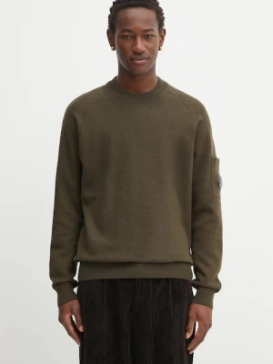 C.P. Company sweter z dodatkiem wełny męski kolor zielony lekki 19CMKN198A110468A
