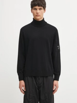 C.P. Company sweter z wełną męski kolor czarny lekki 19CMKN035A005528A