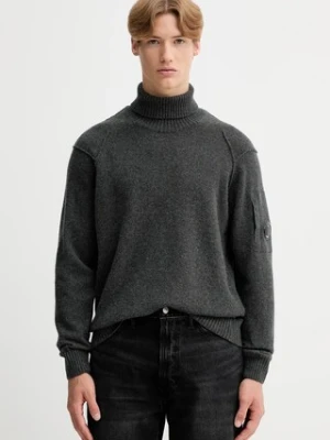 C.P. Company sweter z wełną męski kolor szary z golferm 19CMKN166A110149A