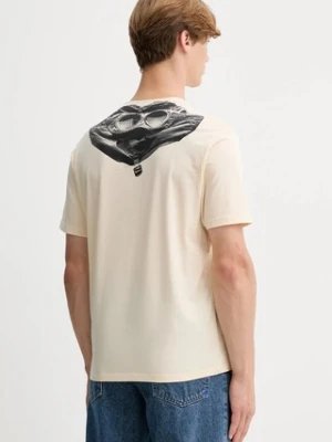 C.P. Company t-shirt bawełniany męski kolor beżowy z nadrukiem 19CMTS725A005100W