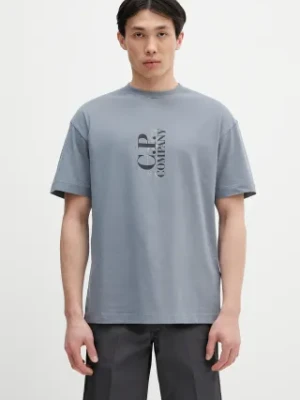 C.P. Company t-shirt bawełniany męski kolor szary z nadrukiem 18CMTS177A005100W
