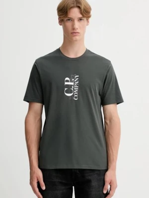 C.P. Company t-shirt bawełniany męski kolor szary z nadrukiem 19CMTS091A005100W