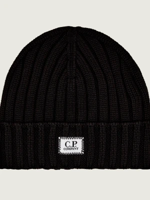 C.P. Company Wełniana czapka czarny