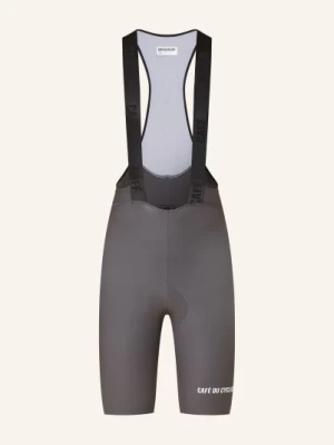 Café Du Cycliste Spodenki Kolarskie Z Szelkami I Wyściełaną Wkładką Marinette grau CAFÉ DU CYCLISTE