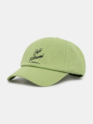Café Kitsuné czapka z daszkiem bawełniana kolor zielony CKNU06102WW0096