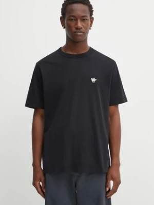 Café Kitsuné t-shirt bawełniany Barista Fox Patch Relax kolor czarny gładki CKNU00102KJ7014