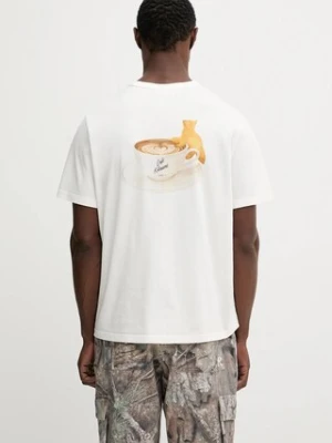 Café Kitsuné t-shirt bawełniany Cappuccino Relax męski kolor beżowy gładki PU00102KJ7014