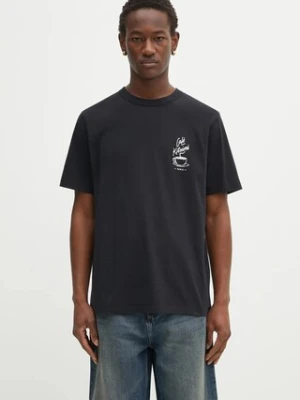 Café Kitsuné t-shirt bawełniany Coffee Cup Relax męski kolor czarny z nadrukiem CKMU00102KJ7014