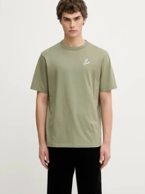 Café Kitsuné t-shirt bawełniany Relax męski kolor zielony z nadrukiem PU00105KJ7014