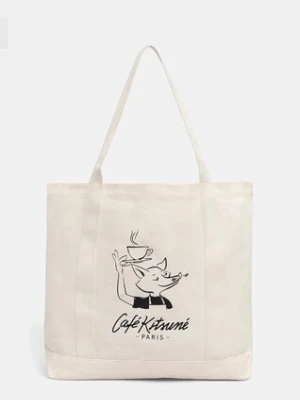 Café Kitsuné torba Barista Fox Tote kolor beżowy CKMU05101WW9001