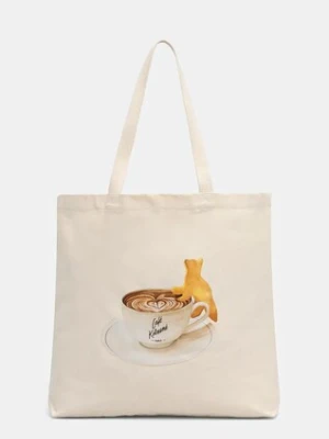 Café Kitsuné torba bawełniana Cappuccino Tote kolor beżowy PU05108WB0013