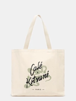 Café Kitsuné torba bawełniana Tote Bag kolor beżowy OU05107WB0013