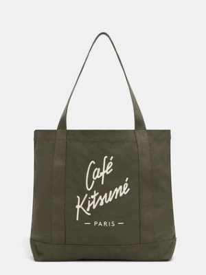 Café Kitsuné torba bawełniana Tote kolor zielony CKNU05101WW9001