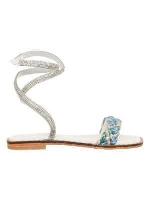Cafe Noir Sandały w kolorze biało-turkusowym rozmiar: 37