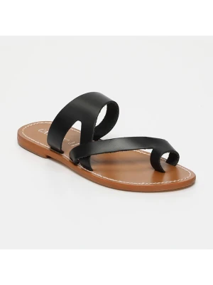 CALANK Skórzane japonki w kolorze czarnym rozmiar: 41