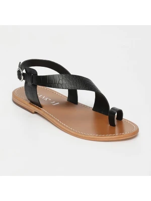 CALANK Skórzane sandały w kolorze czarnym rozmiar: 38