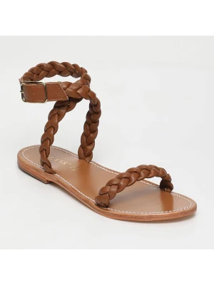 CALANK Skórzane sandały w kolorze jasnobrązowym rozmiar: 40