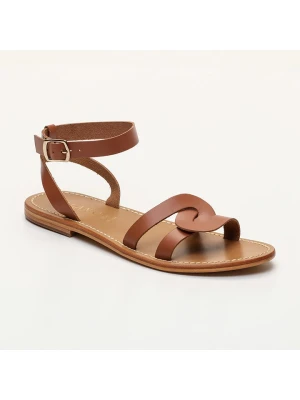 CALANK Skórzane sandały w kolorze jasnobrązowym rozmiar: 41