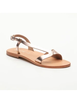 CALANK Skórzane sandały w kolorze różowozłotym rozmiar: 40