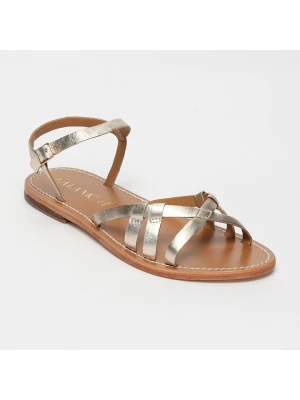 CALANK Skórzane sandały w kolorze srebrnym rozmiar: 38