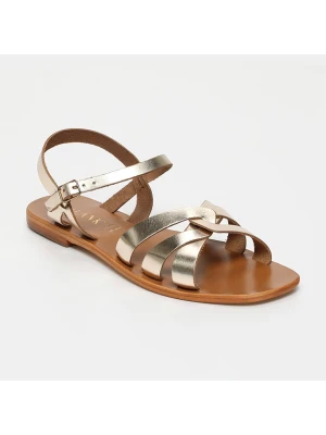 CALANK Skórzane sandały w kolorze złotym rozmiar: 36