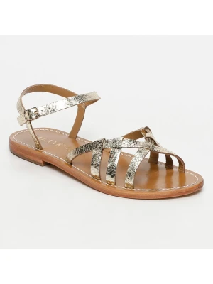 CALANK Skórzane sandały w kolorze złotym rozmiar: 38