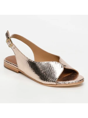 CALANK Skórzane sandały w kolorze złotym rozmiar: 38