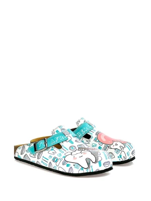 Calceo Chodaki w kolorze biało-turkusowym rozmiar: 40