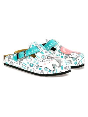 Calceo Chodaki w kolorze biało-turkusowym rozmiar: 39