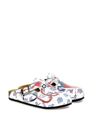 Calceo Chodaki w kolorze białym ze wzorem rozmiar: 39