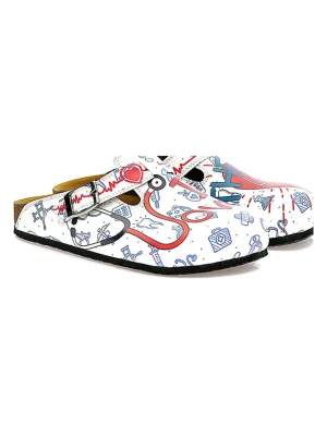 Calceo Chodaki w kolorze białym ze wzorem rozmiar: 41