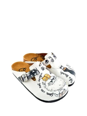 Calceo Chodaki w kolorze białym ze wzorem rozmiar: 39