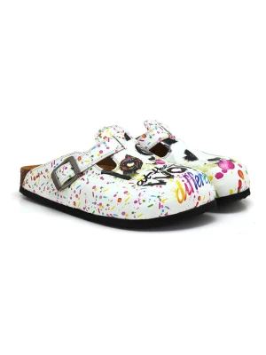 Calceo Chodaki w kolorze białym ze wzorem rozmiar: 38