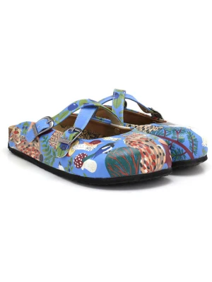 Calceo Chodaki w kolorze błękitnym ze wzorem rozmiar: 41