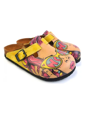 Calceo Chodaki w kolorze żółtym ze wzorem rozmiar: 35