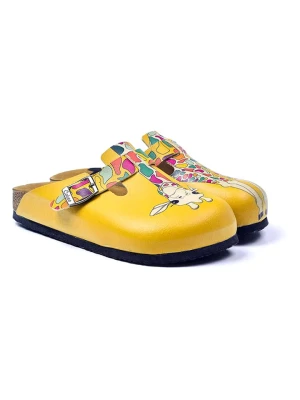 Calceo Chodaki w kolorze żółtym ze wzorem rozmiar: 40