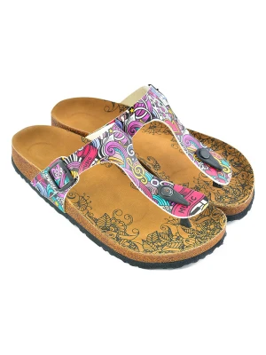 Calceo Japonki w kolorze białym ze wzorem rozmiar: 40