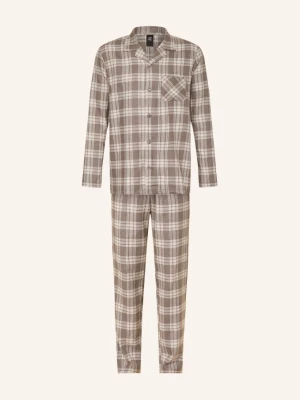 Calida Piżama Relax Flannel Mood Z Flaneli braun BRĄZOWY