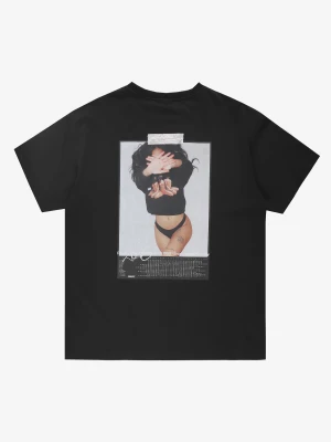 Callendar t-shirt oversize bawełniany męski czarny PROSTO.