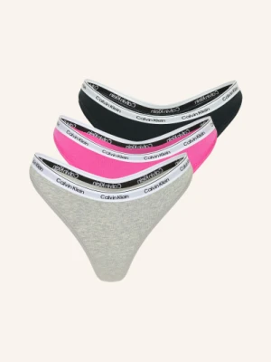 Calvin Klein 3-Pak Stringów Icon Logo pink