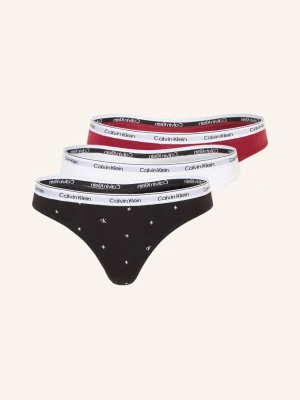 Calvin Klein 3-Pak Stringów Icon Logo rot