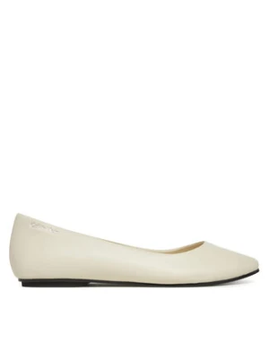 Calvin Klein Baleriny Flat Mary Jane - Lth HW0HW02341 Écru